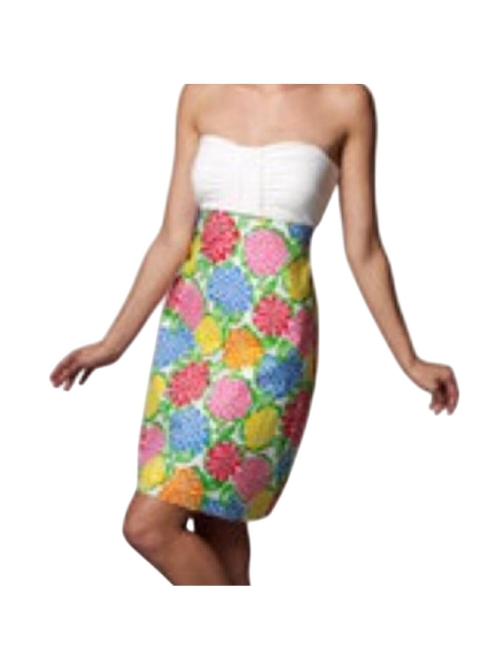 Lilly Pulitzer Patterson Dress XS Minnie Zinny Strapless Resort Mini Dress